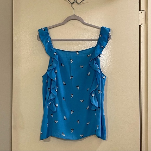 LOFT Outlet NWOT Floral Sleeveless Blouse in Blue - Picture 1 of 4